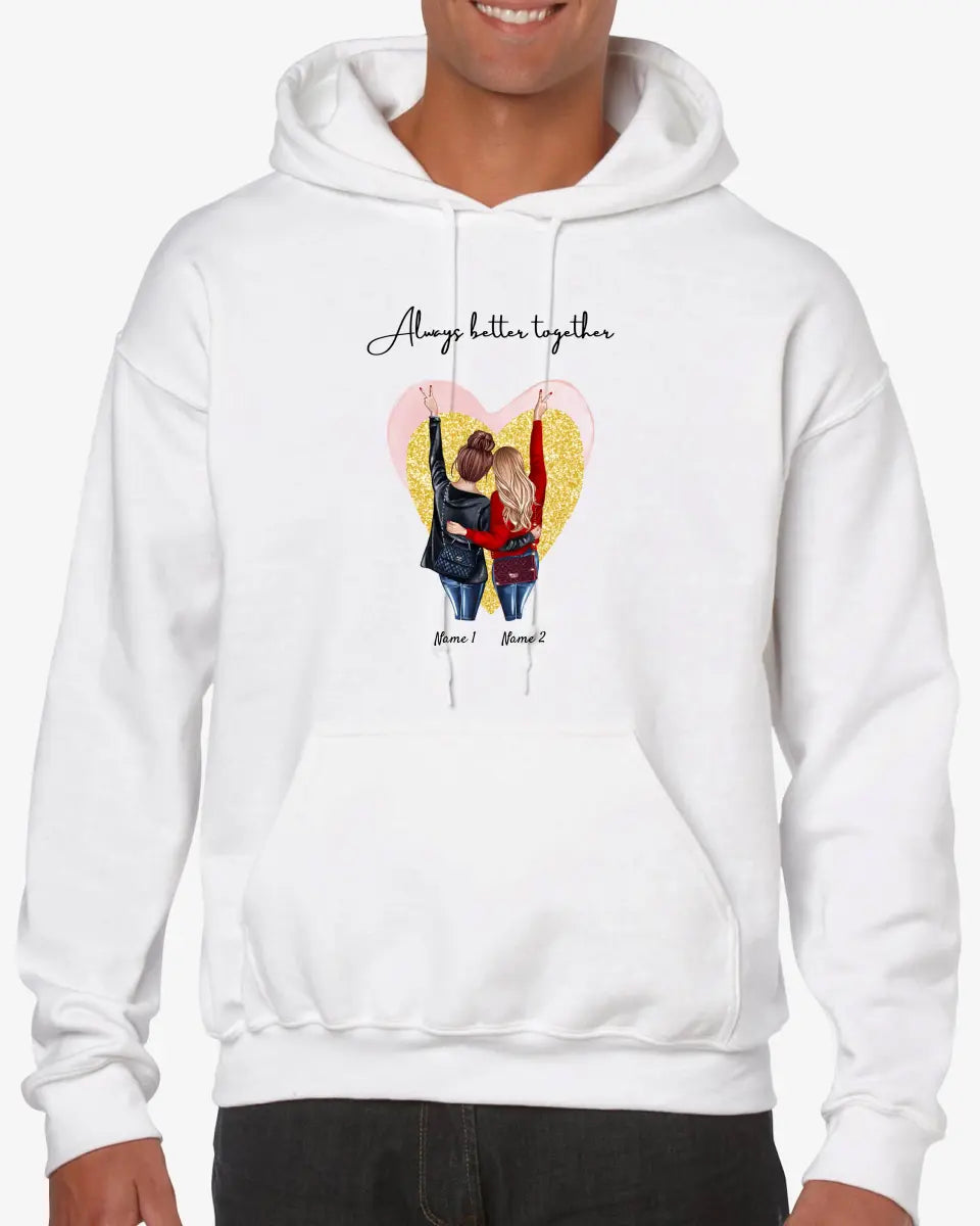 Best friends with handbags - Personalized Hoodie (2-3 people)