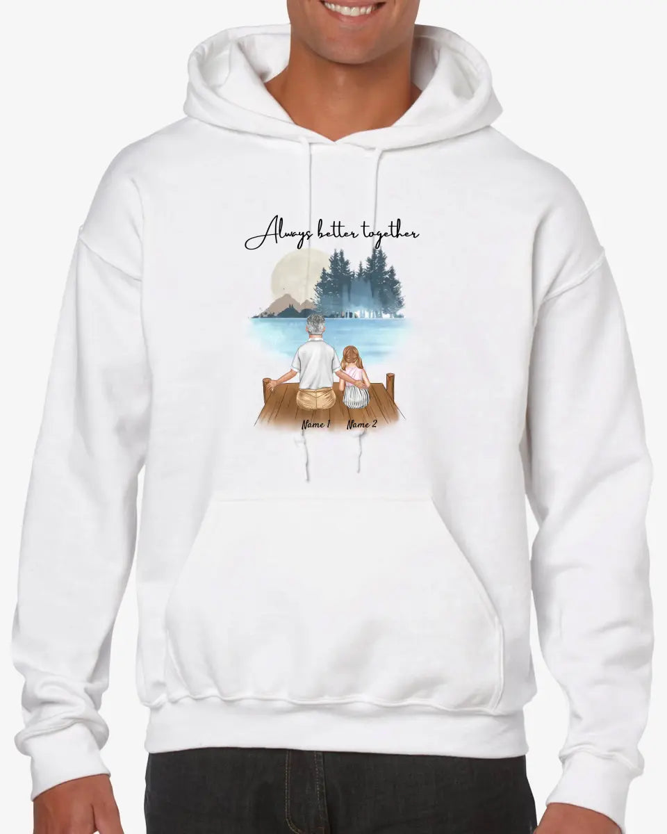 Grandpa with grandchildren - Personalized Hoodie