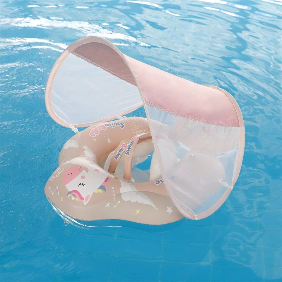 Schwimmtraining Ring für Säuglinge mit Sonnenschutz