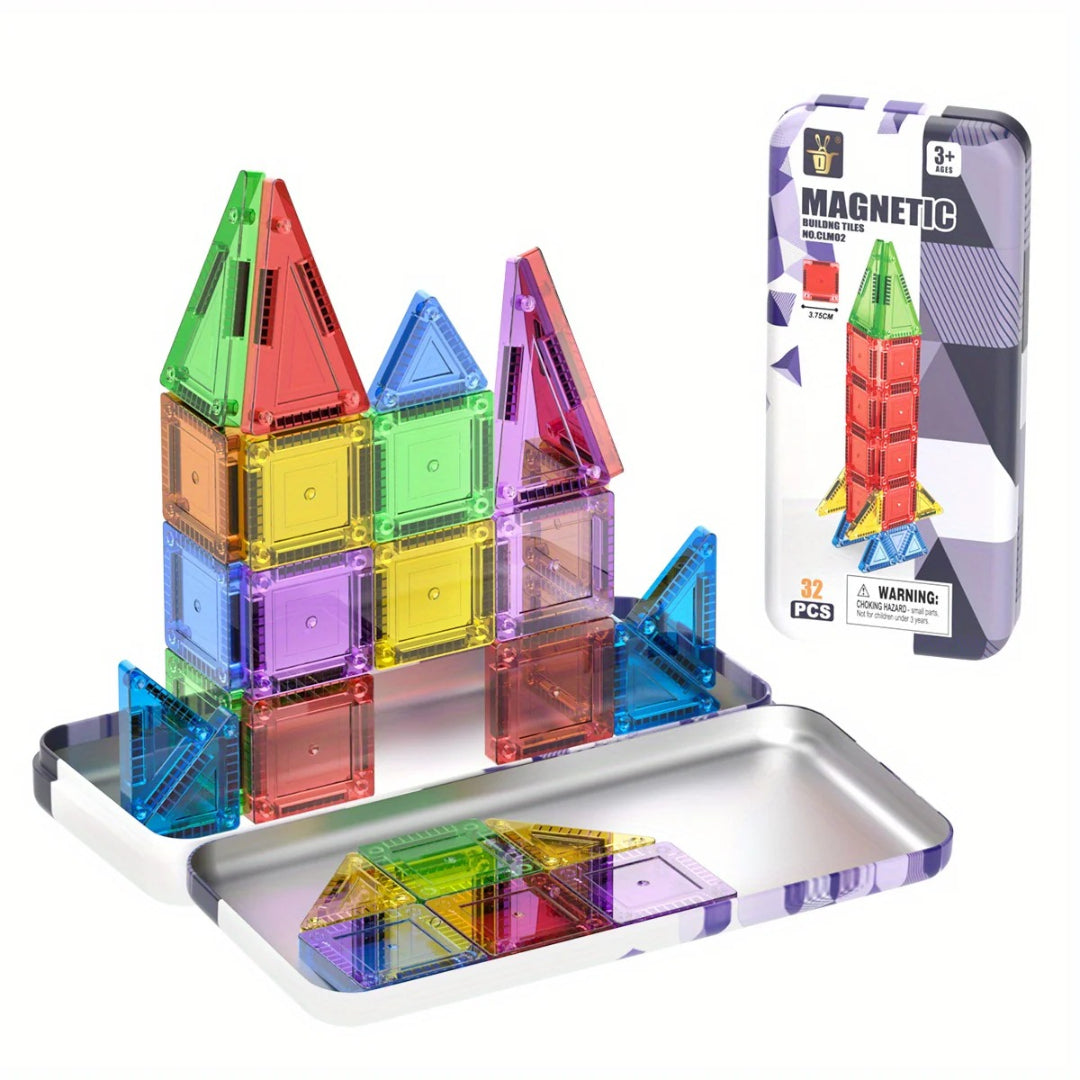 32-teiliges Magnetbaukasten-Set - STEM Magnetfliesen