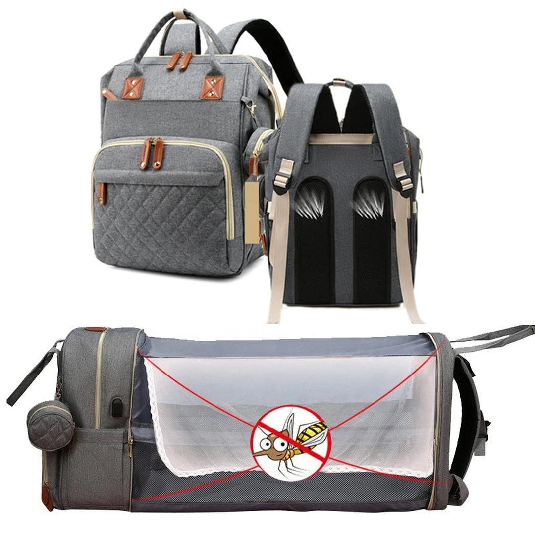 Rucksack mit Doppelfunktion und integriertem Wickelmatte