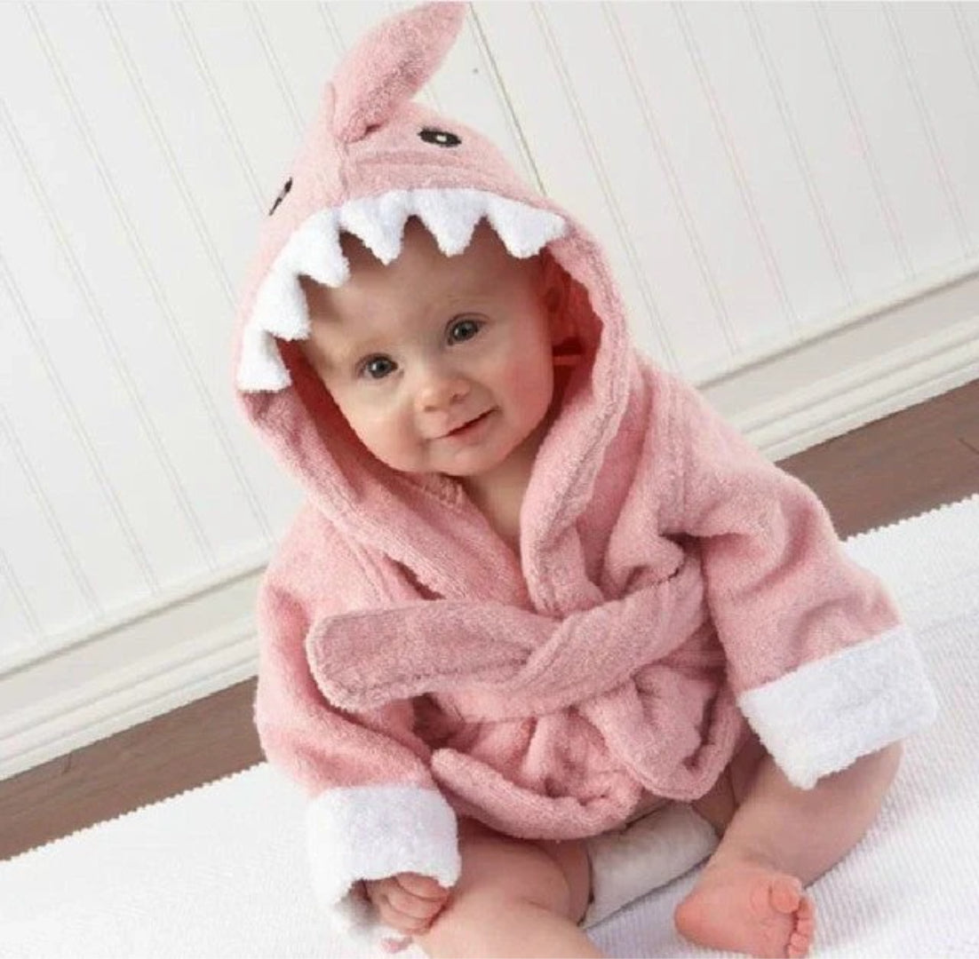 Weicher und saugfähiger Baby-Bademantel mit Tiermotiv