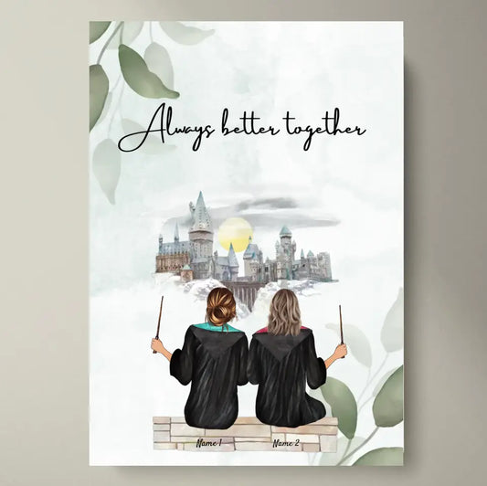 Best witch friends - personalized poster (1-3 people)