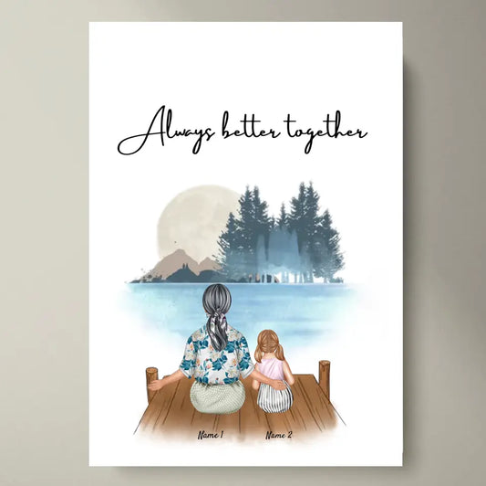 Grandma with Grandchildren - personalized poster