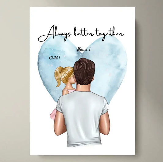 Best dad - personalized poster (1-4 children)