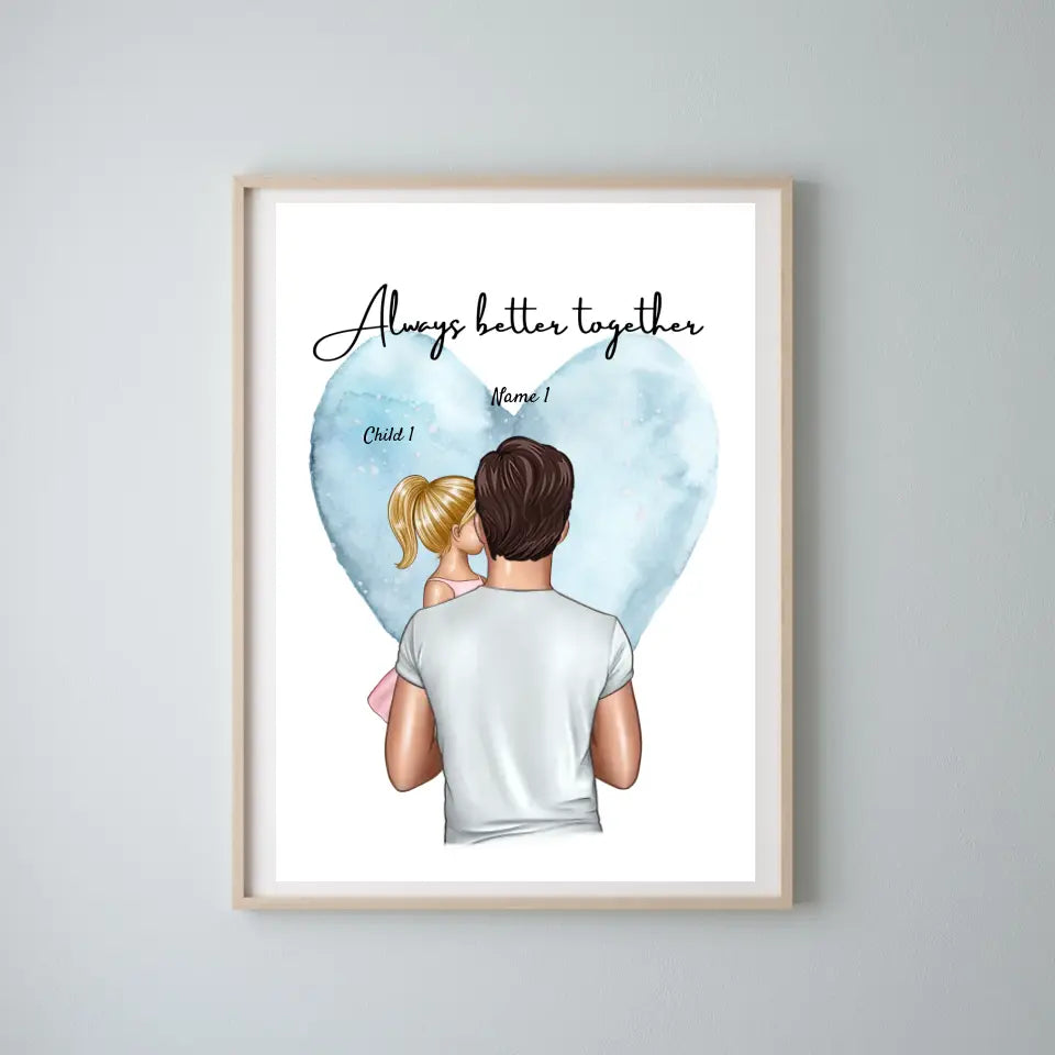 Best dad - personalized poster (1-4 children)