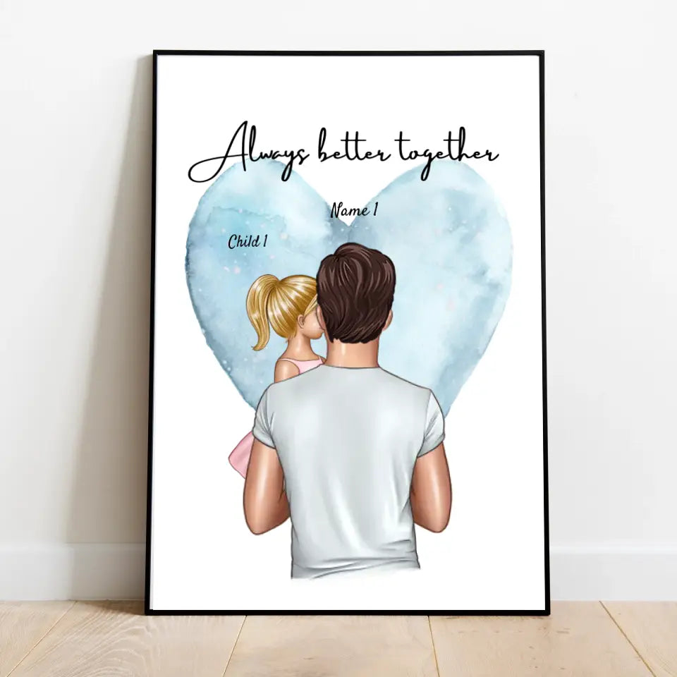 Best dad - personalized poster (1-4 children)