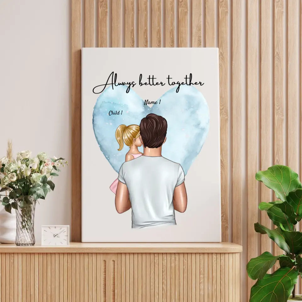 Best dad - personalized poster (1-4 children)