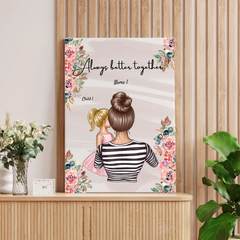 Best mom - Personalized canvas (1-4 children)