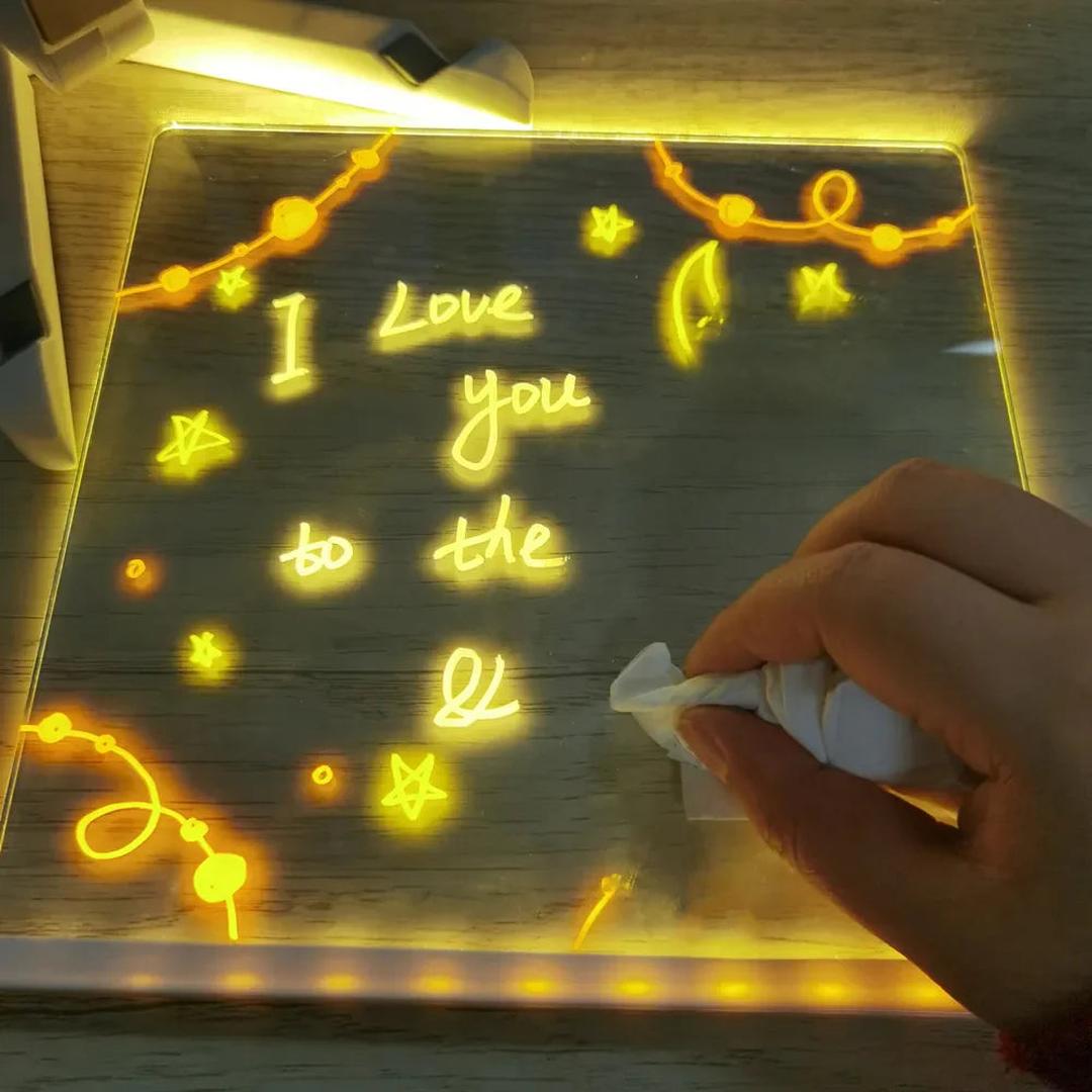 Leuchtende LED-Zeichentafel – Spaßiges kreatives Kunst- und Schreibwerkzeug für Kinder
