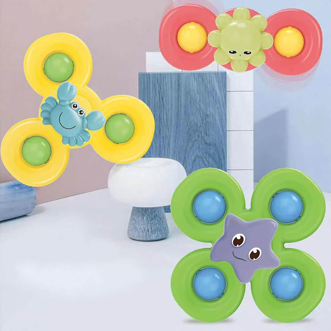 Drehendes Saugnapfspielzeug – Fesselndes sensorisches Spiel für Babys