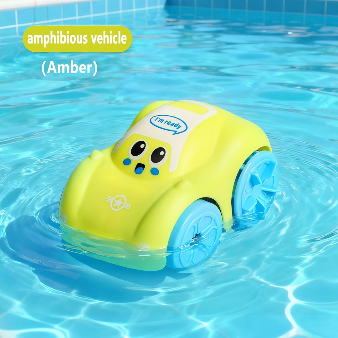 Aufzieh-Bade-Spielzeugboot - Amphibisches Fahrzeug für Spaß an Land und Wasser