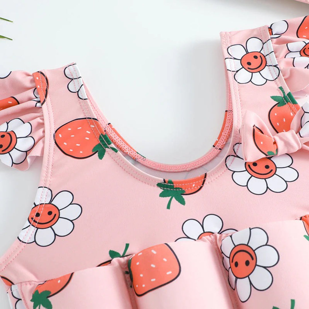 Mädchen Badeanzug in Pink mit UV-Schutz und Auftriebselementen