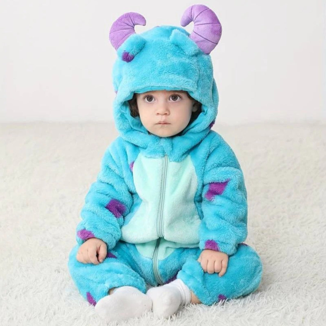 Gemütlicher flauschiger Baby-Schneeanzug - Einteiliges Outfit mit Reißverschluss