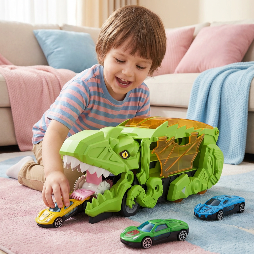 Dino Adventure | Dinosaur Car Game Truck with Transforming Features | Interactive Toy for Imaginative Play 2