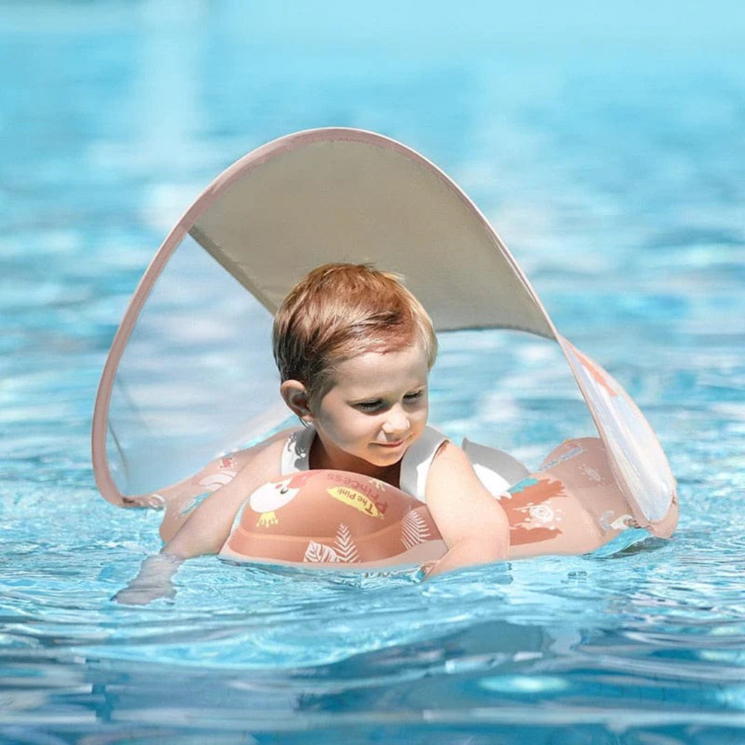 Schwimmtraining Ring für Säuglinge mit Sonnenschutz