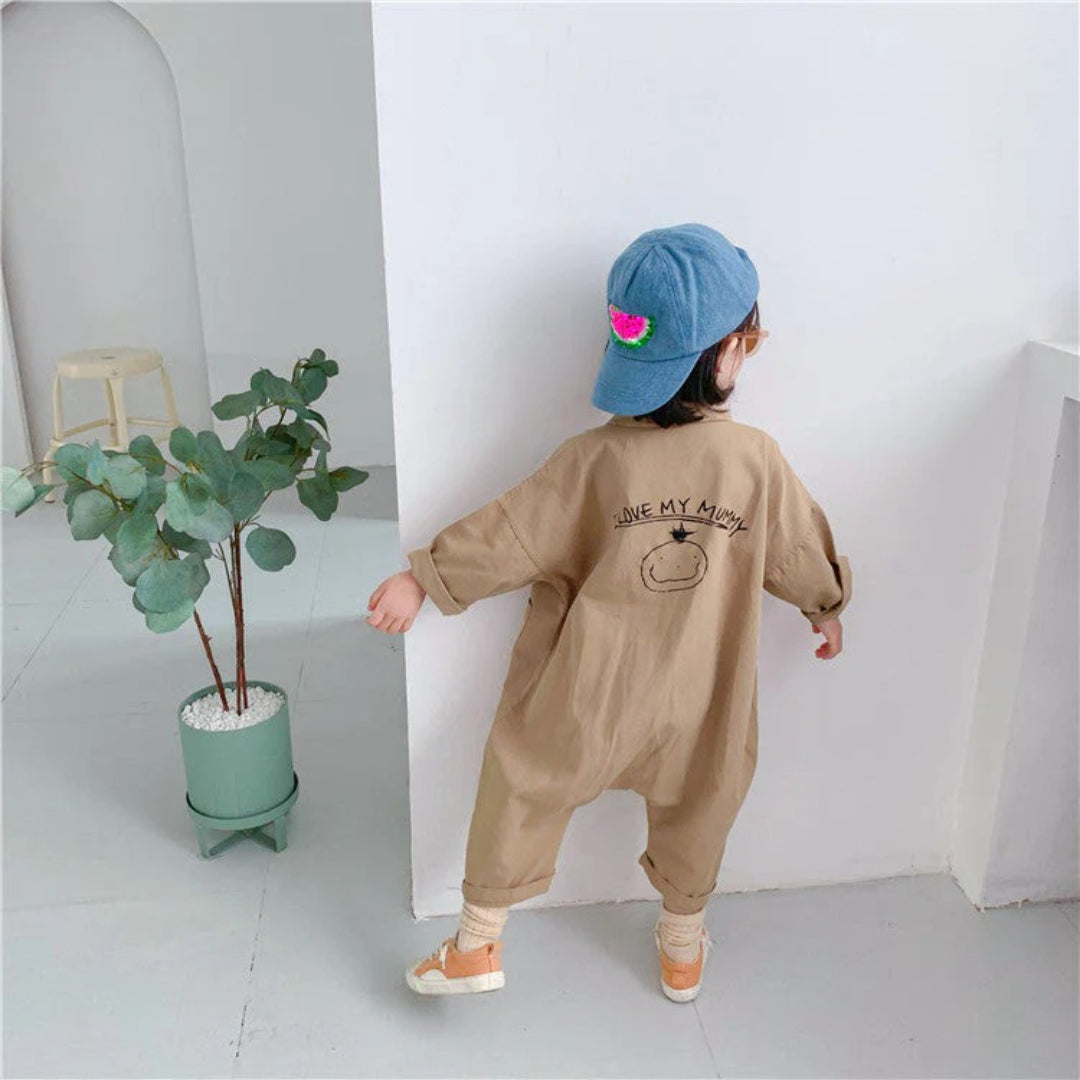 Knopf-Front Denim-Latzhose für Kinder