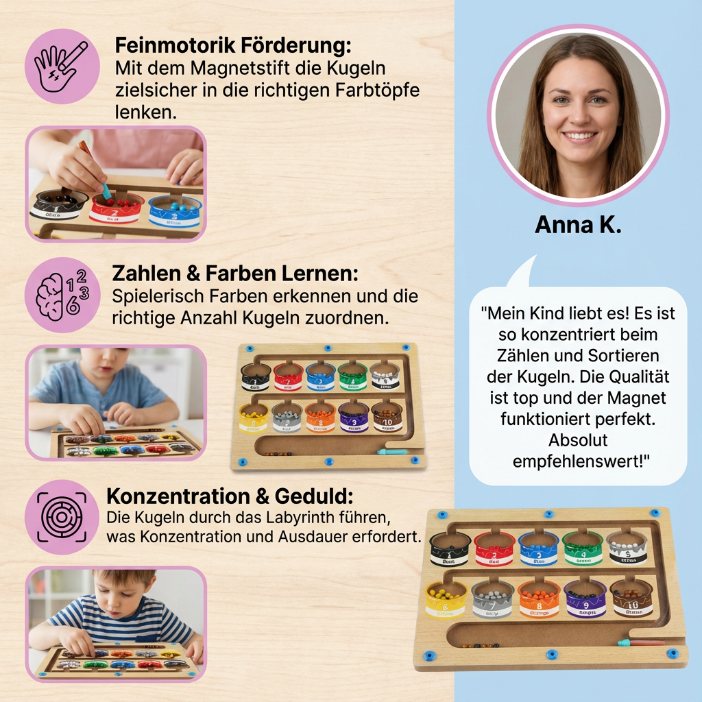 Montessori Magnetic Labyrinth | Educational Toy for Motor Skills Development | Fun Learning Experience for Kids Age 3+ 3