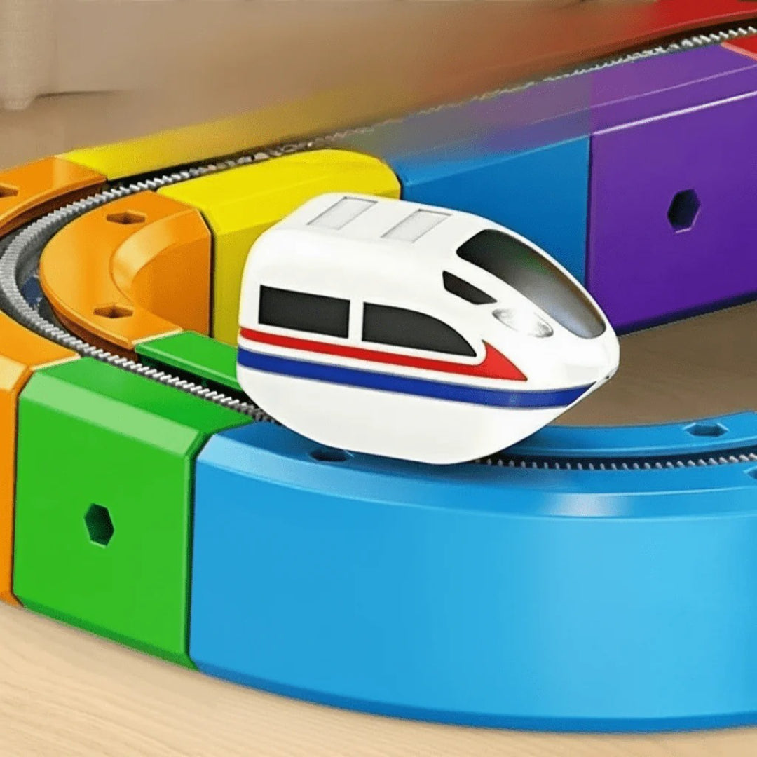 3D Eisenbahnset mit batteriebetriebener Lokomotive