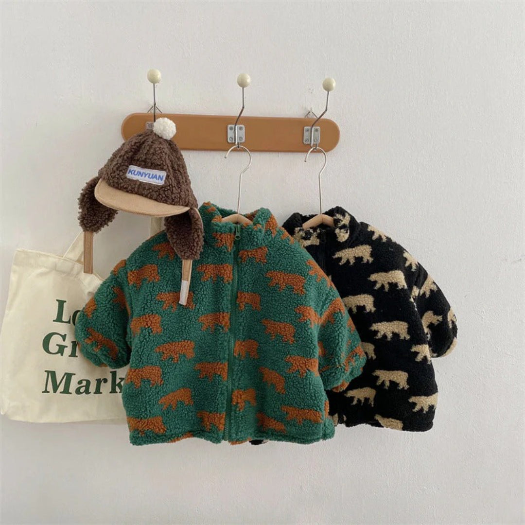 Unisex Fleece-Weste mit Bärenmotiv