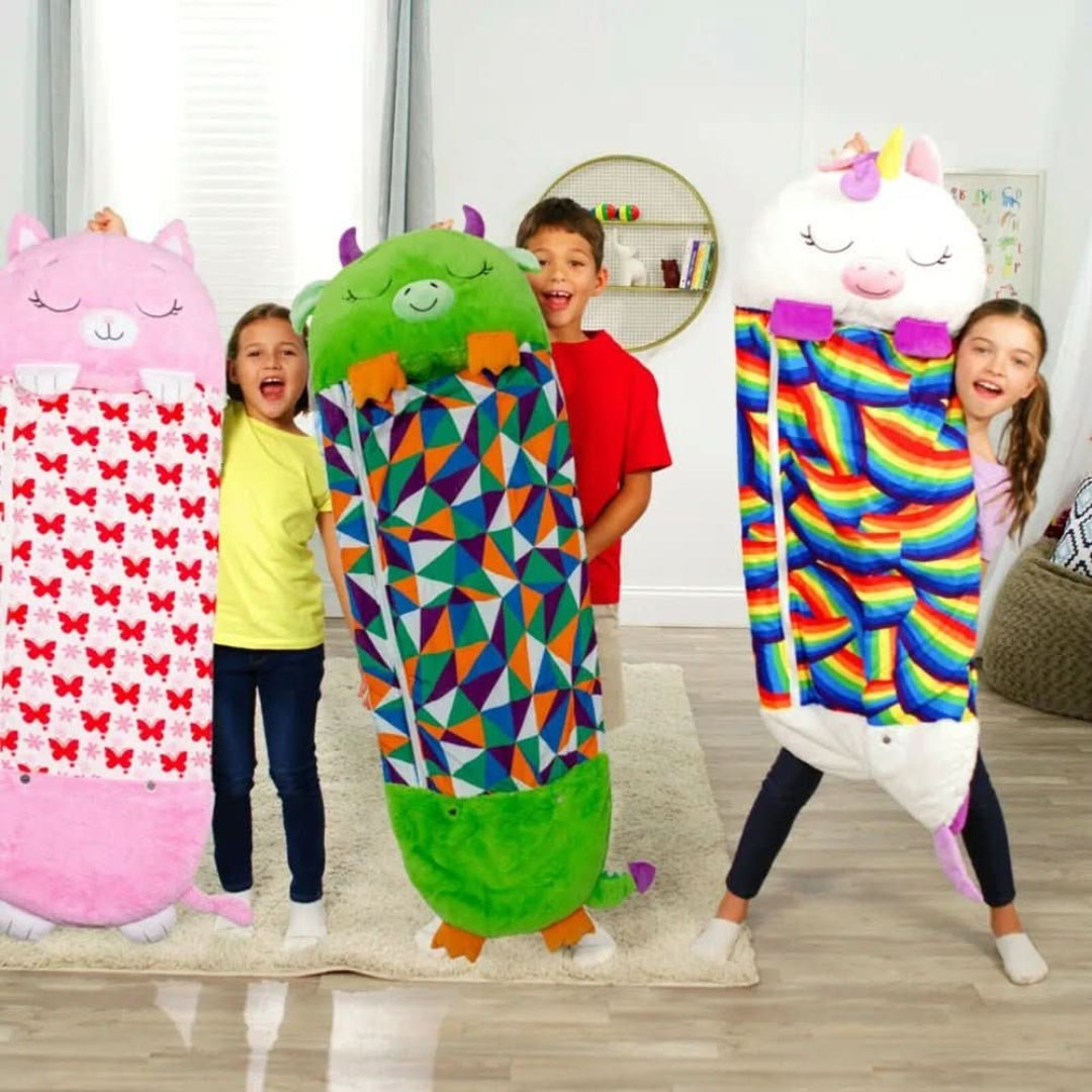 2-in-1 Plüsch-Kinder-Schlafsack mit Kuscheltier
