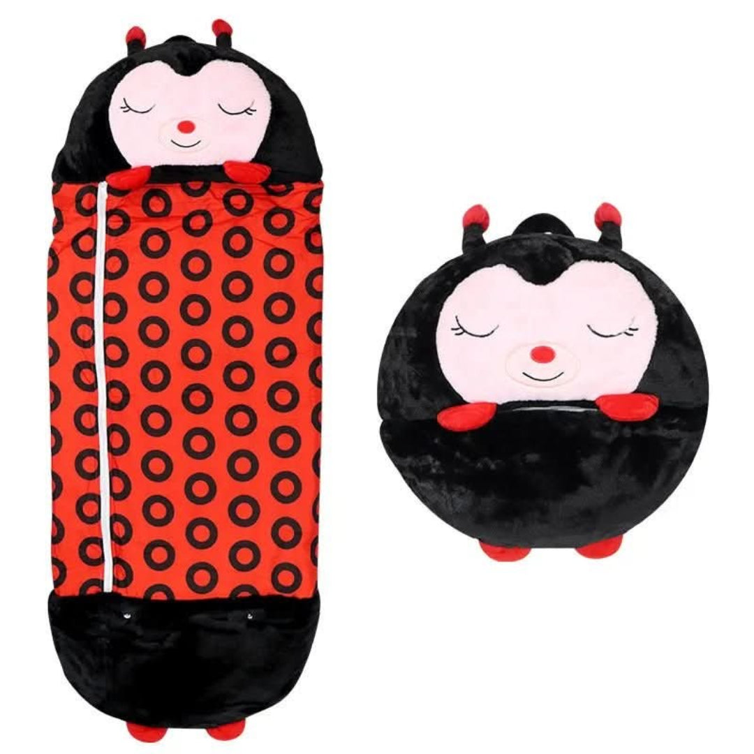2-in-1 Plüsch-Kinder-Schlafsack mit Kuscheltier