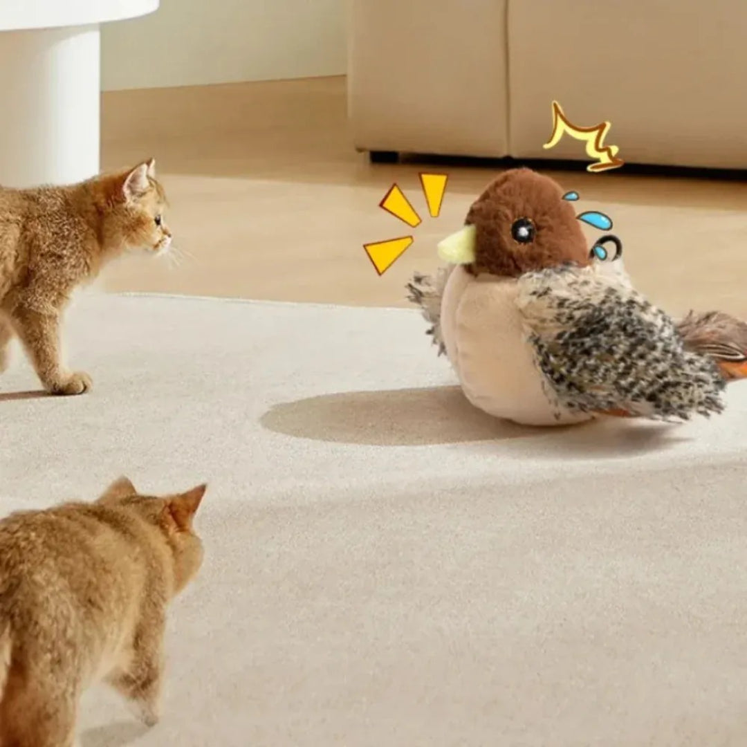 Interaktives, Geräusch-emittierendes, fliegendes Vogel-Katzenspielzeug