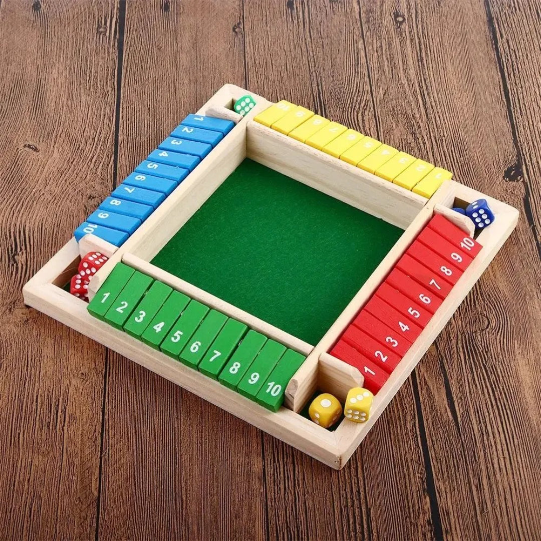 Holz Shut the Box Spiel - Familienspaß für bis zu 4 Spieler