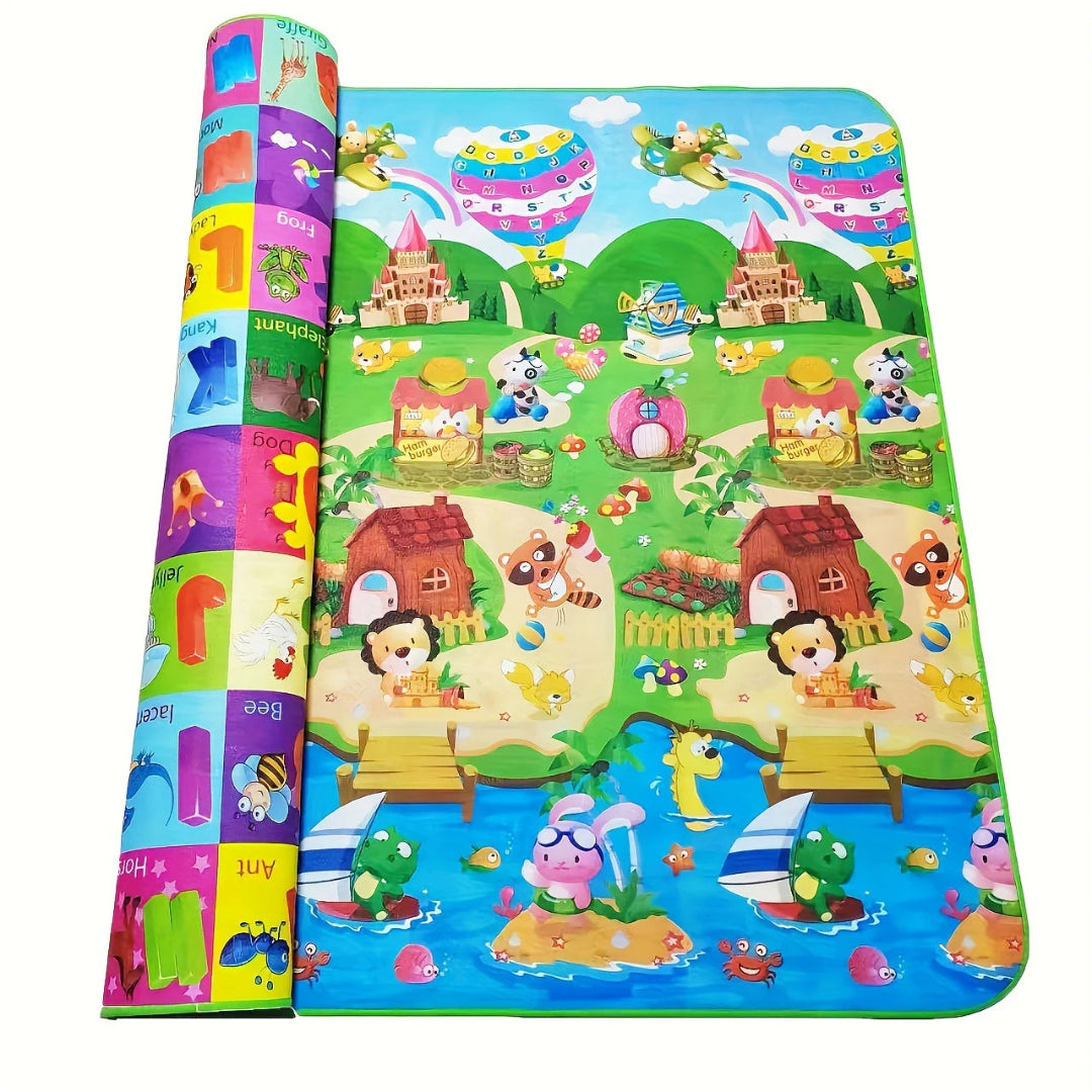 Doppelseitige rutschfeste Schaumspielmatte für Säuglinge - 180x120 cm