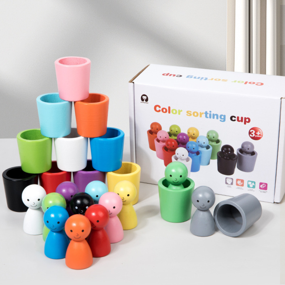 Farbsortierbecher - Holzspielzeug für die Bildung