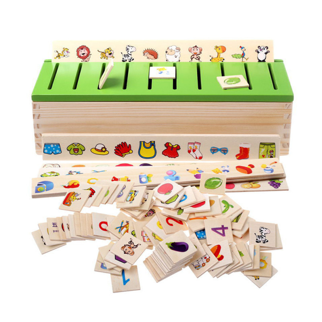 Holzsortierbox für Kinder