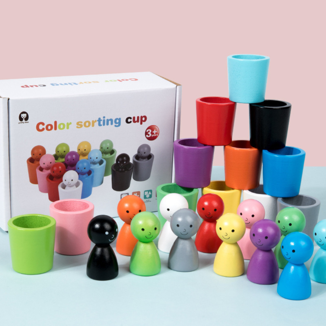 Farbsortierbecher - Holzspielzeug für die Bildung