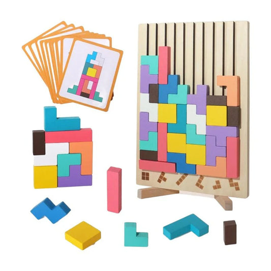 Holzpuzzle-Spielzeug zum Stapeln für die Entwicklung der motorischen Fähigkeiten