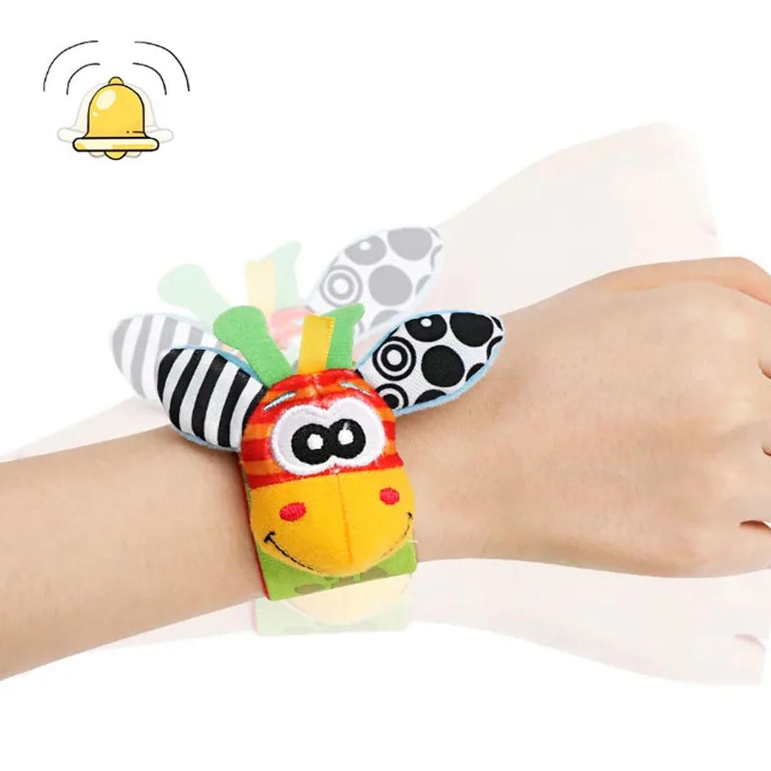 Baby-Sensorik-Plüschsocken- und Armband-Set