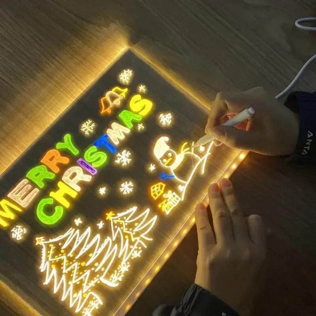 Leuchtende LED-Zeichentafel – Spaßiges kreatives Kunst- und Schreibwerkzeug für Kinder