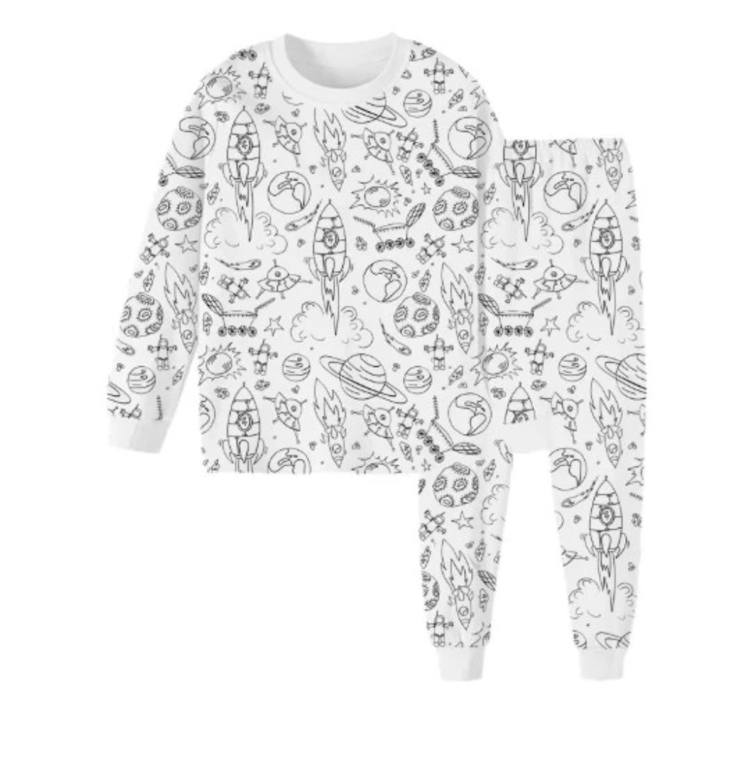 Waschbares Mal-Pyjama-Set für kreativen Spaß