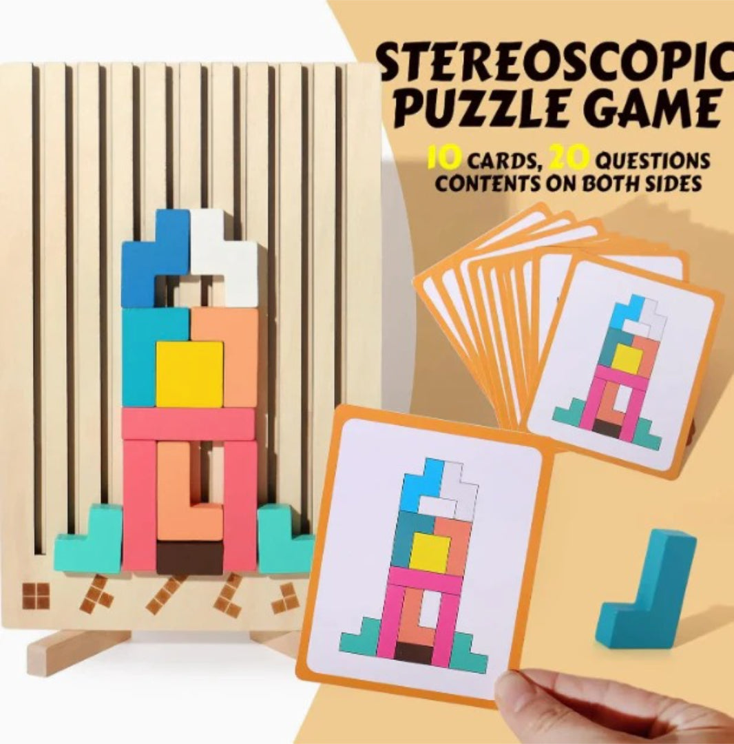 Holzpuzzle-Spielzeug zum Stapeln für die Entwicklung der motorischen Fähigkeiten