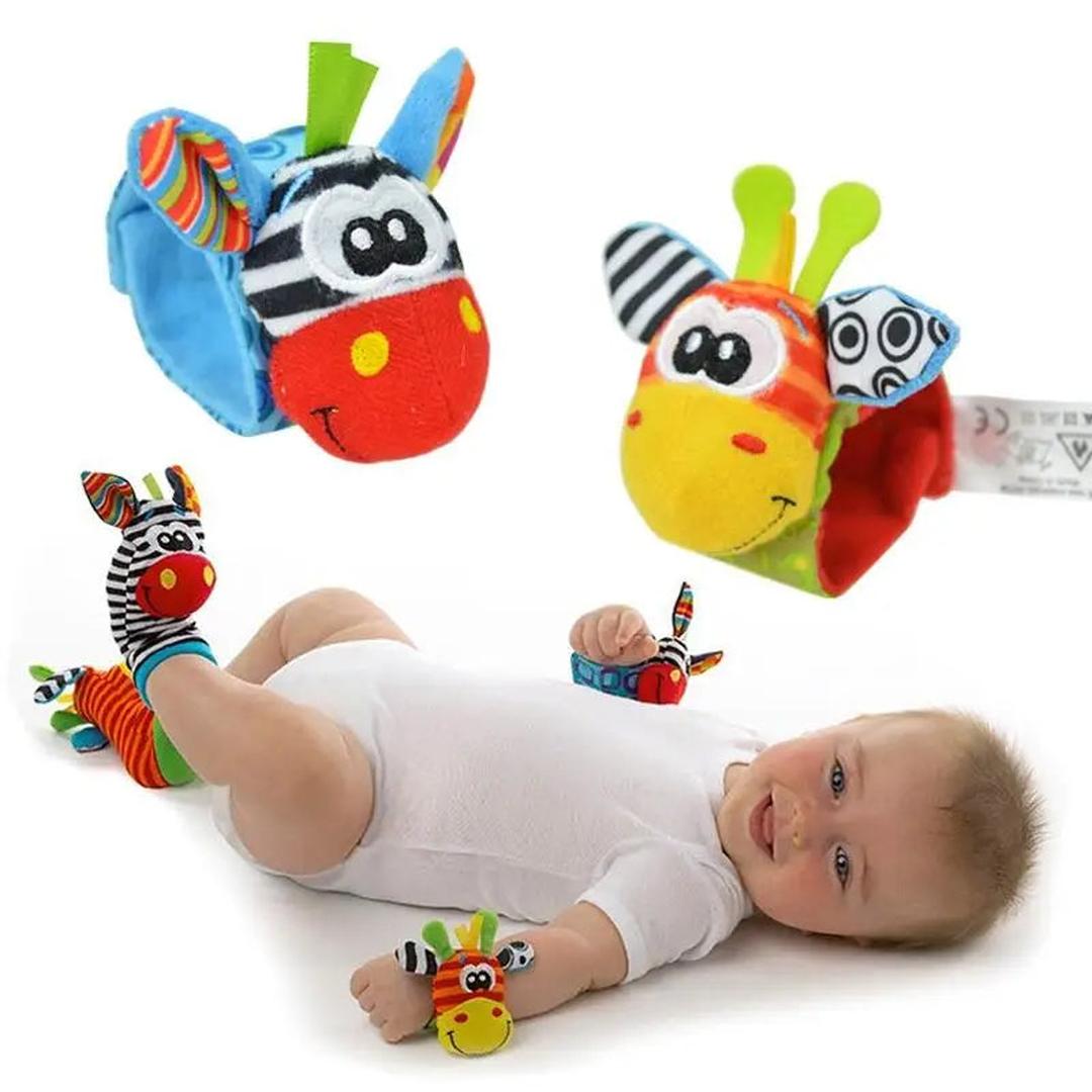 Baby-Sensorik-Plüschsocken- und Armband-Set