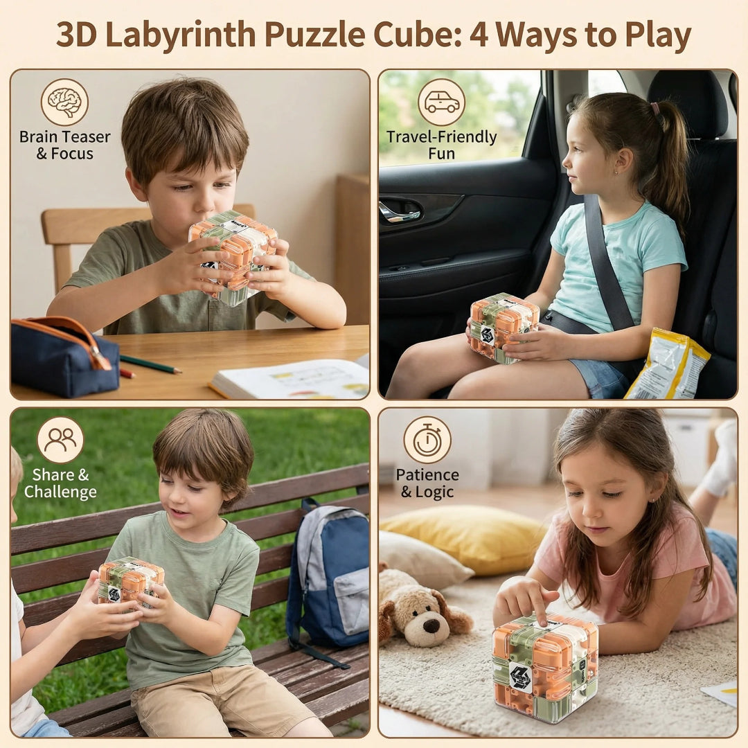 3D Labyrinth Puzzle Würfel - Logikspiel