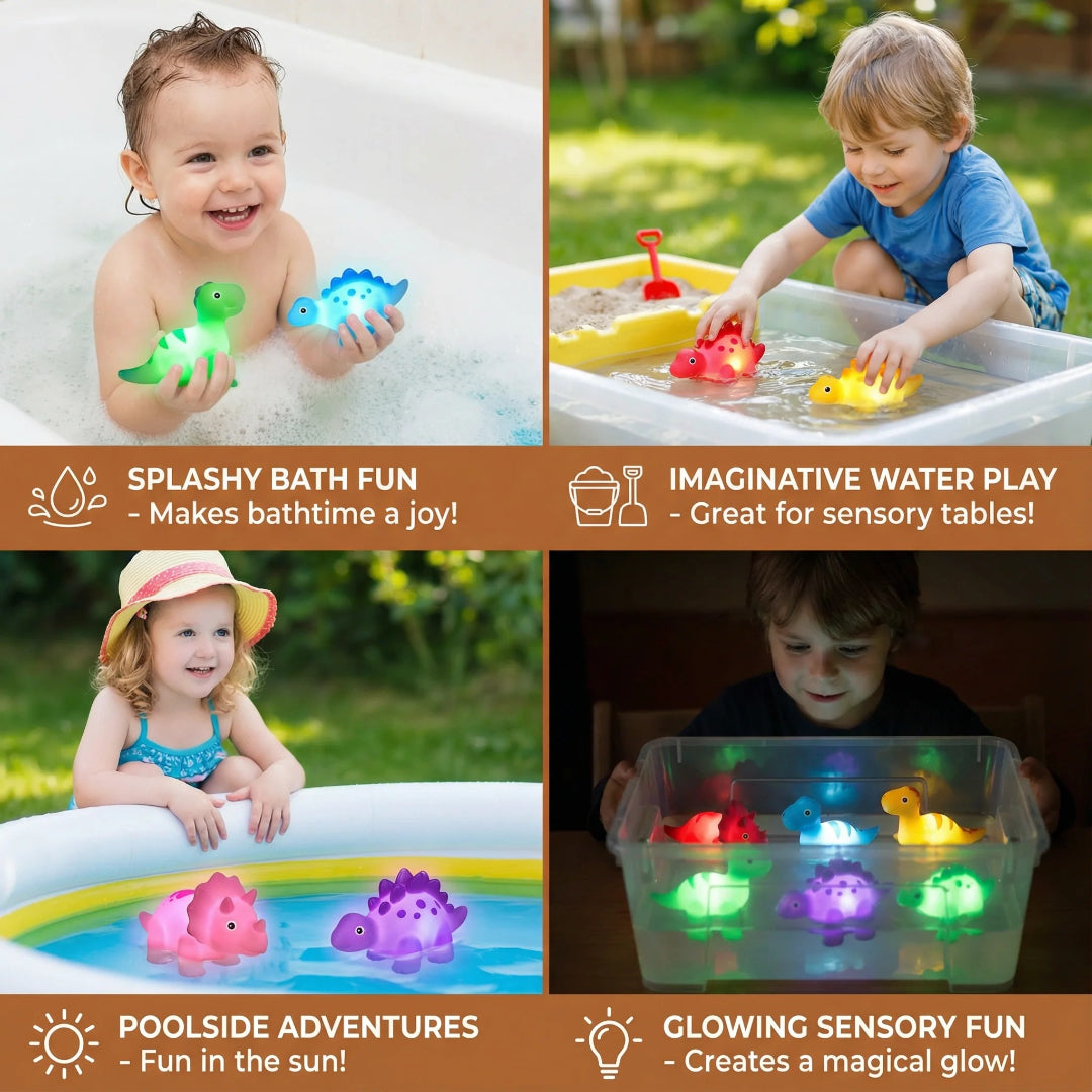 Illuminiertes Dinosaurier-Badspielzeug - LED Wasser Spiel