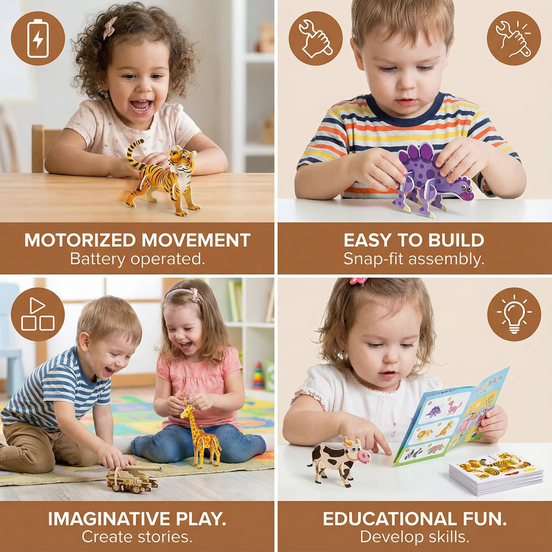 3D Cartoon Puzzle: Lustiges Konstruktionsspielzeug für Kinder