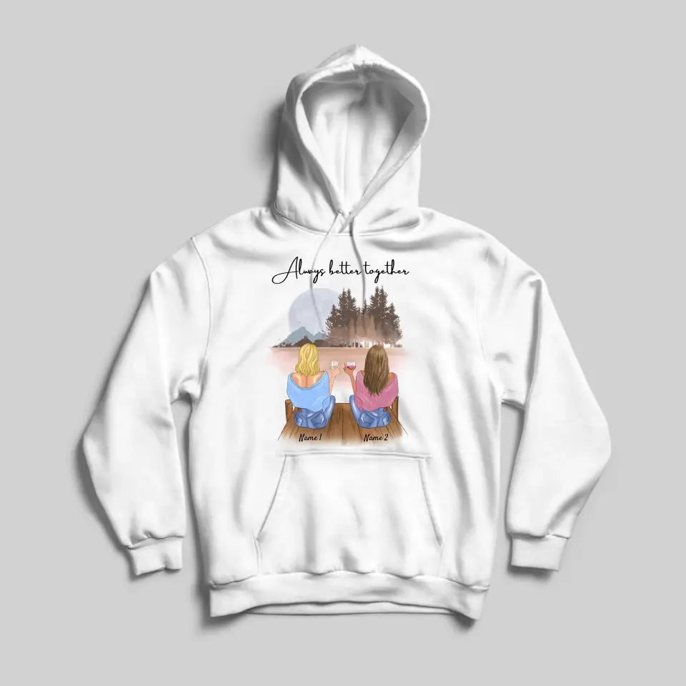 Best friends with drinks - Personalized Hoodie