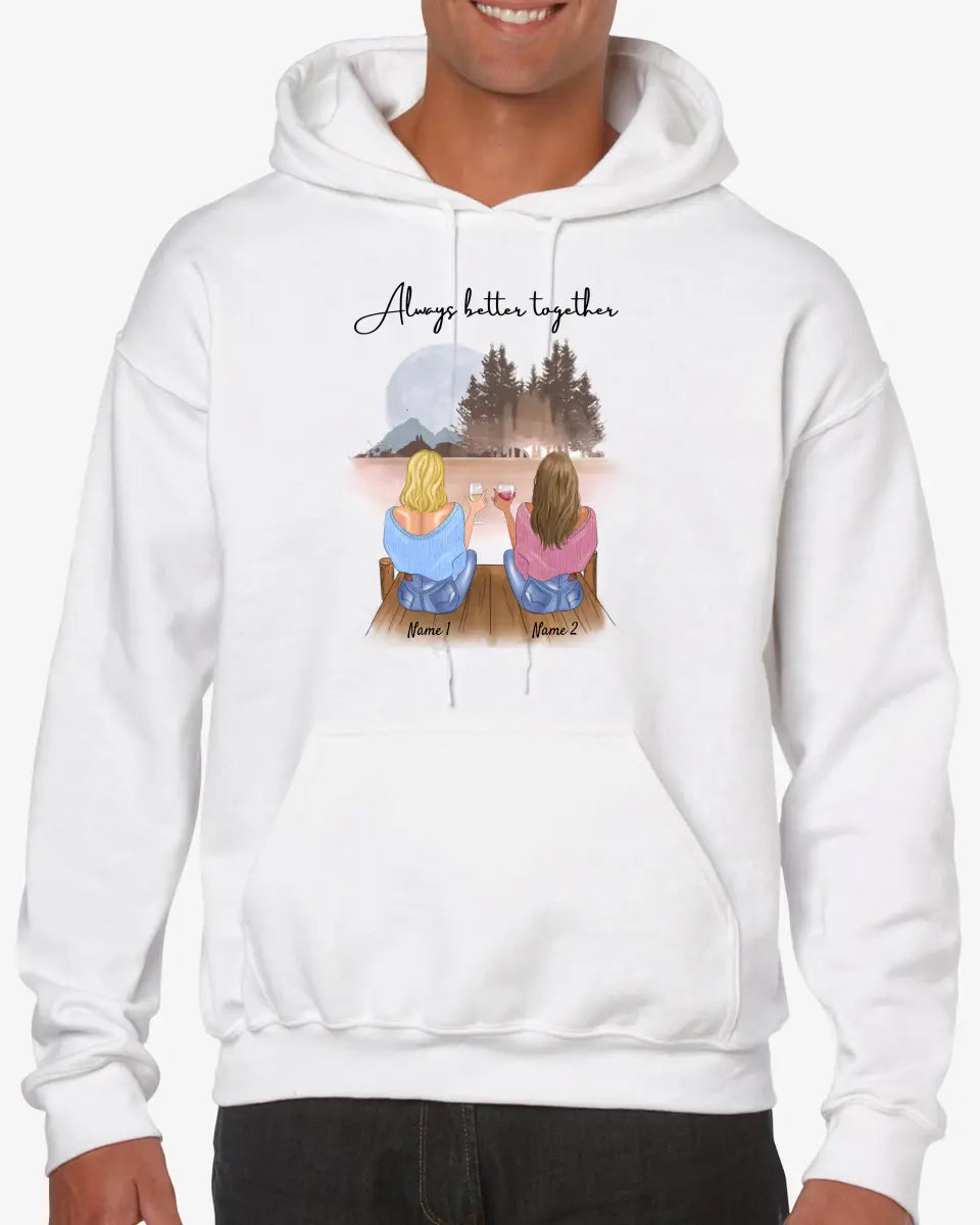 Best friends with drinks - Personalized Hoodie