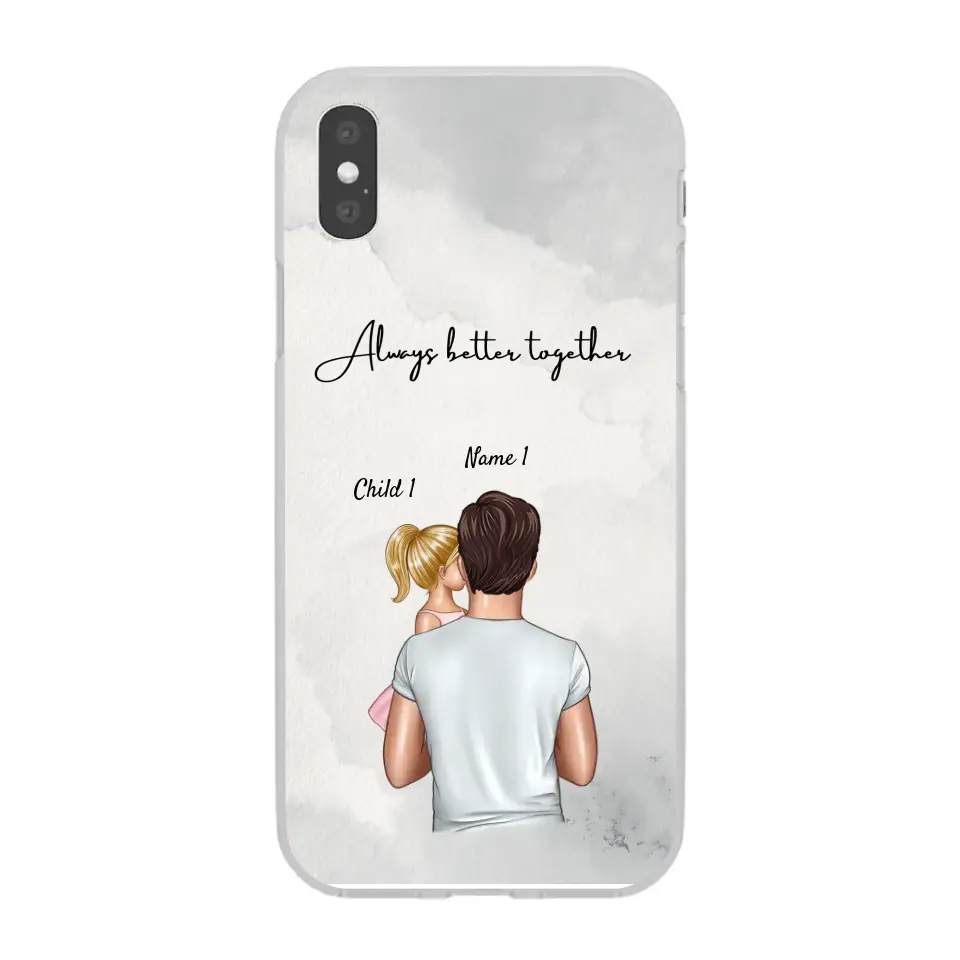 Dad with kids - Customized Phone Case (up to 4 children)