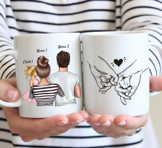 Happy family - personalized mug (1-4 children)