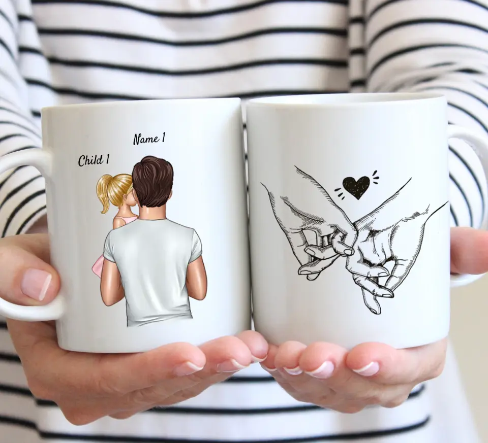 Meilleur papa de tous les temps - mug personnalisé (1-4 enfants)