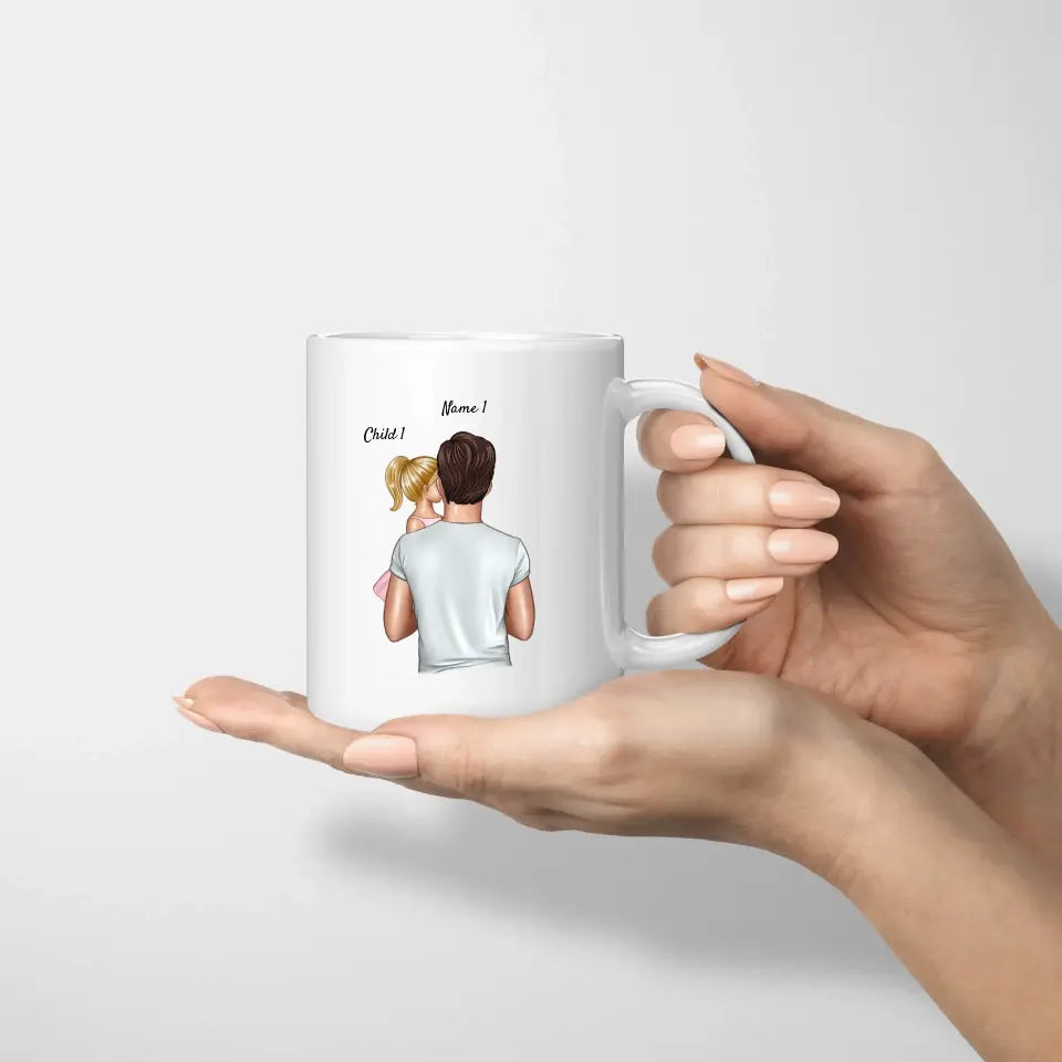 Meilleur papa de tous les temps - mug personnalisé (1-4 enfants)