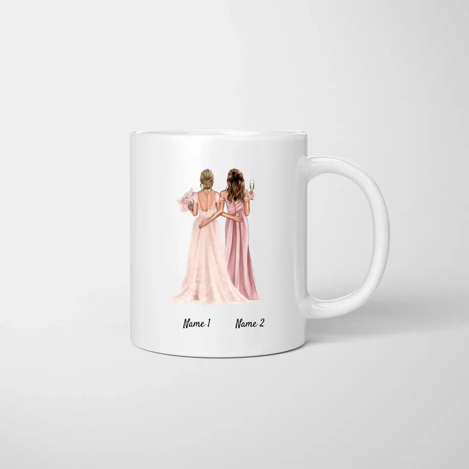 Mariée et demoiselle d'honneur - mug personnalisé