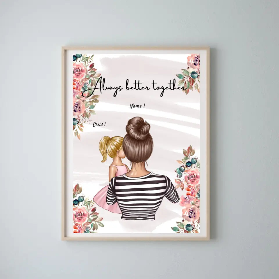 Best mom - personalized poster (1-4 children)