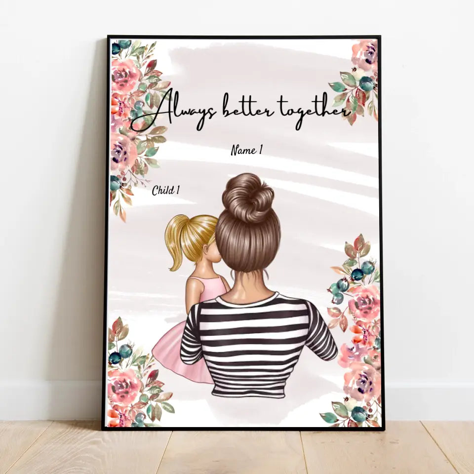 Best mom - personalized poster (1-4 children)